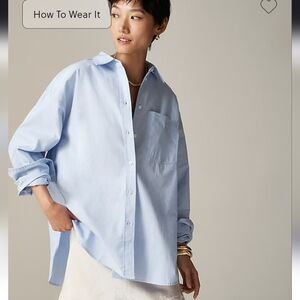 NWT J Crew Women's Étienne Oversized in lightweight oxfor Button-Up Shirt Sz XL
